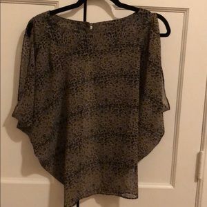 NWOT Open Back Animal Print Blouse